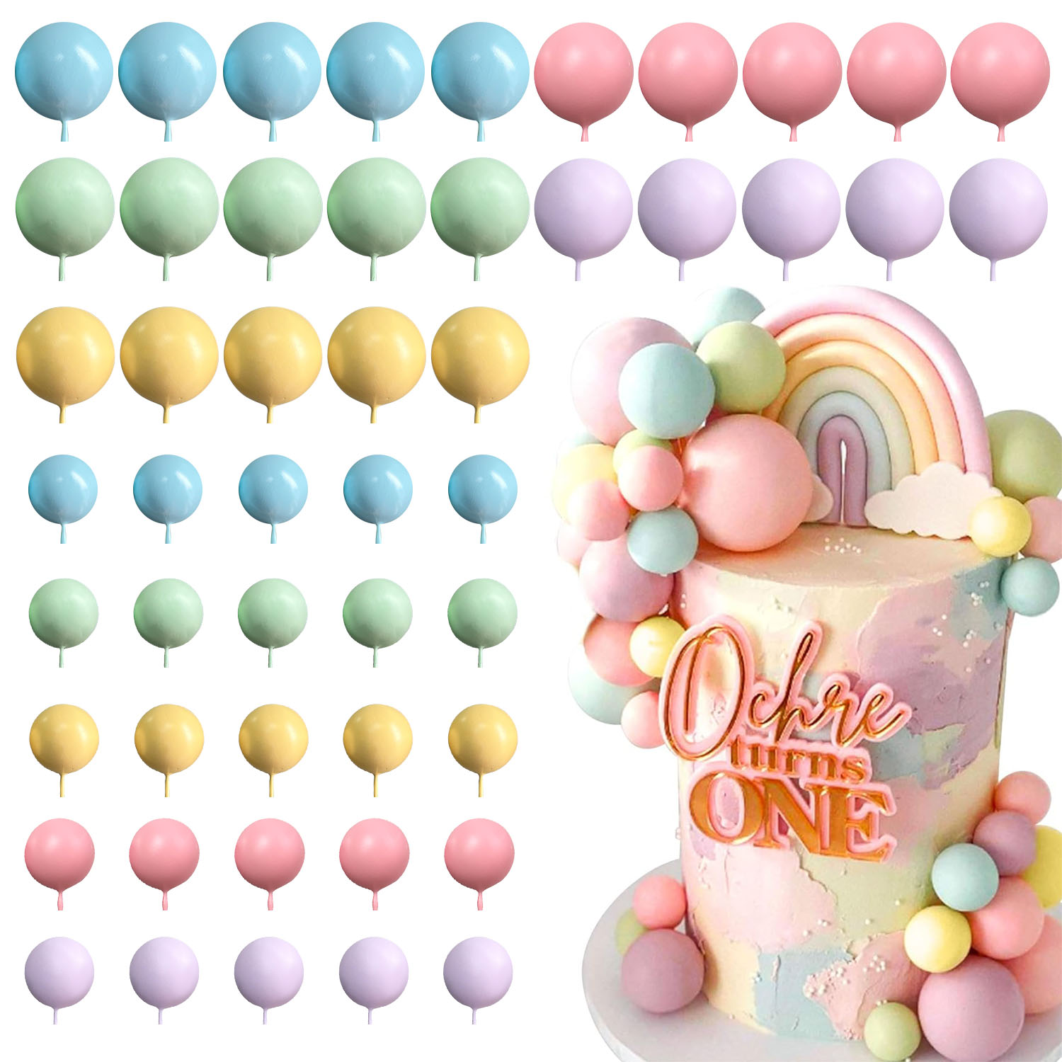 Confetti Balloon Set - 50 Uds. De globos coloridos, adorno