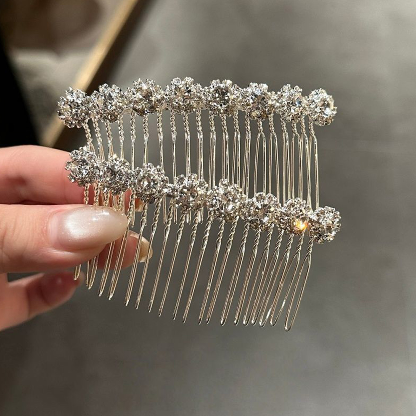 Wedding Decoration Supply - Peinetas Minimalistas con Flores de Diamantes
