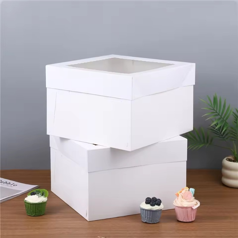 Wedding Decoration Supply - Cajas de Pastel Blancas Desechables con