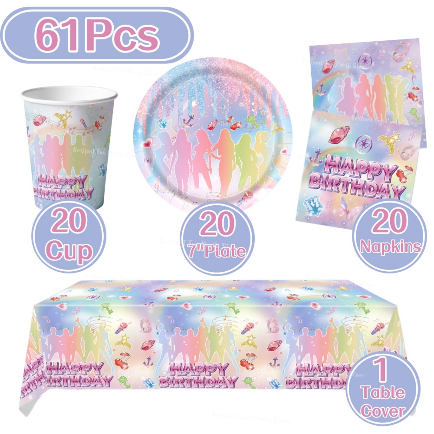 61 piezas de vajilla desechabl - Wedding Day Supply Kit reseña y precio
