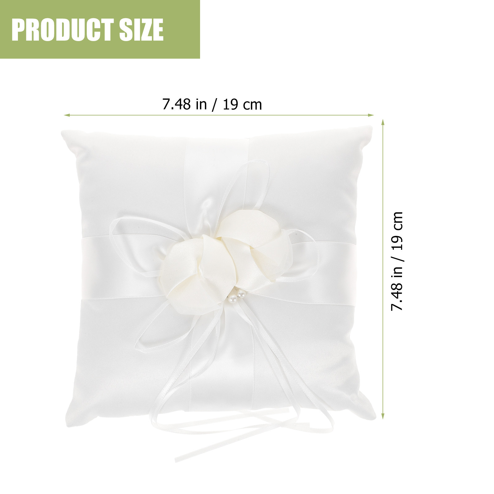 Almohada de satén blanca elega - Ring Bearer Pillow reseña y precio