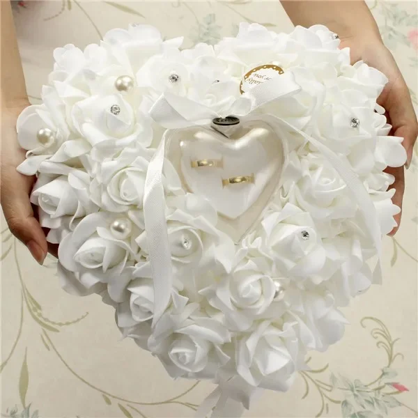 Portador de anillo blanco, sop - Ring Bearer Pillow reseña y precio