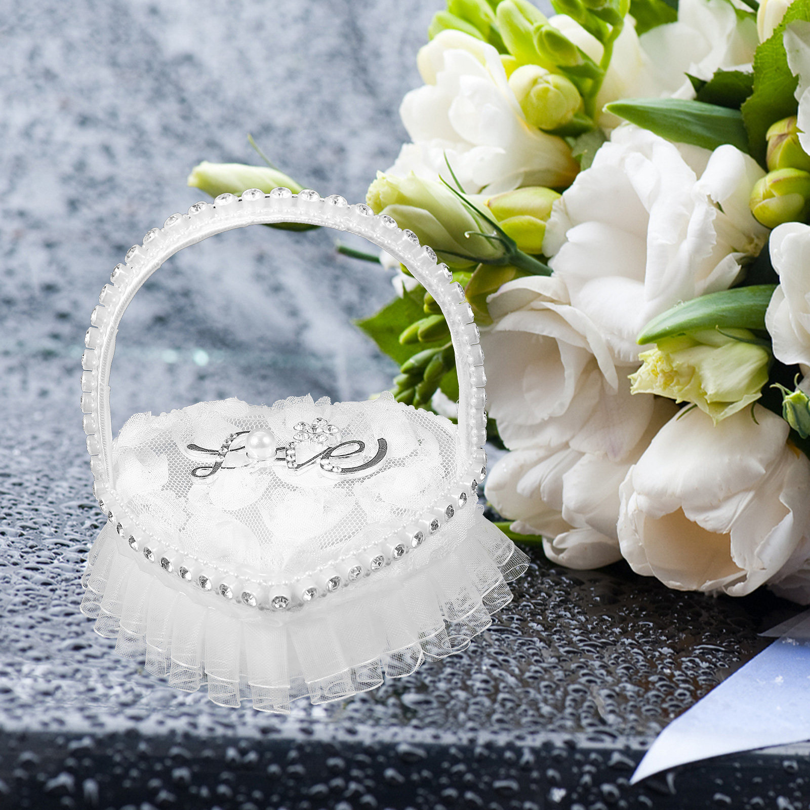 Almohada de encaje para anillo - Ring Bearer Pillow reseña y precio