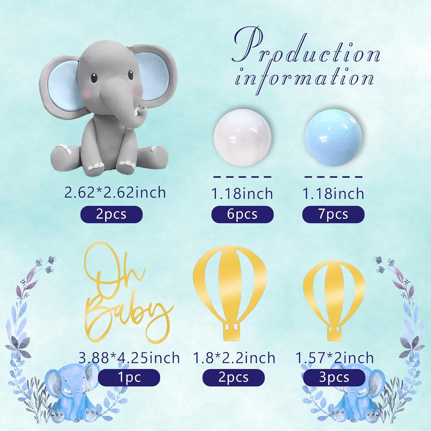 Decoración de pastel de elefan - Confetti Balloon Set reseña y precio