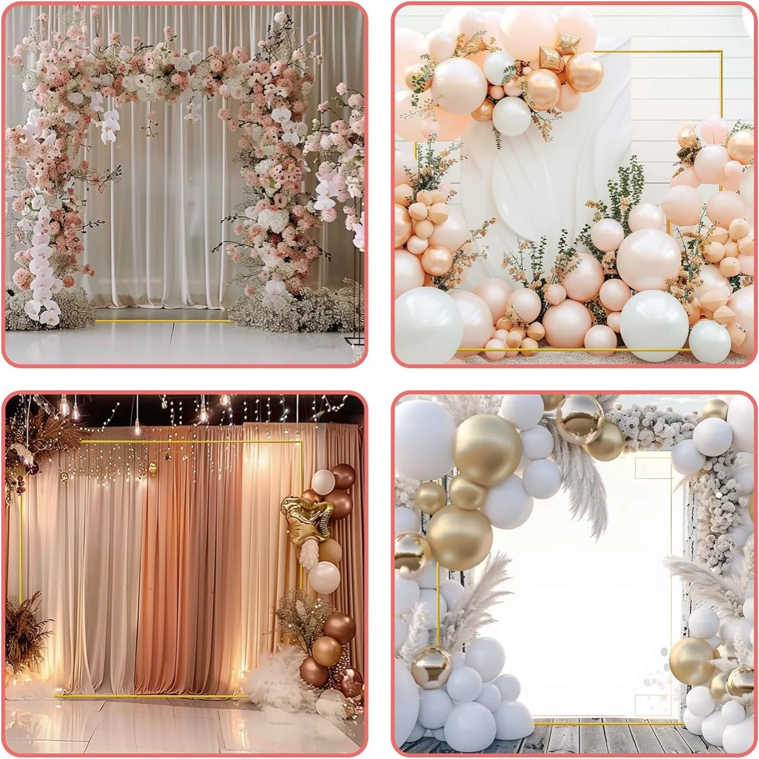 Arcos de boda dorados, soporte - Confetti Balloon Set reseña y precio